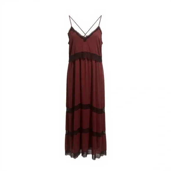 chinese dress ladies PinkBlush Burgundy Lace Overlay Wrap Dress